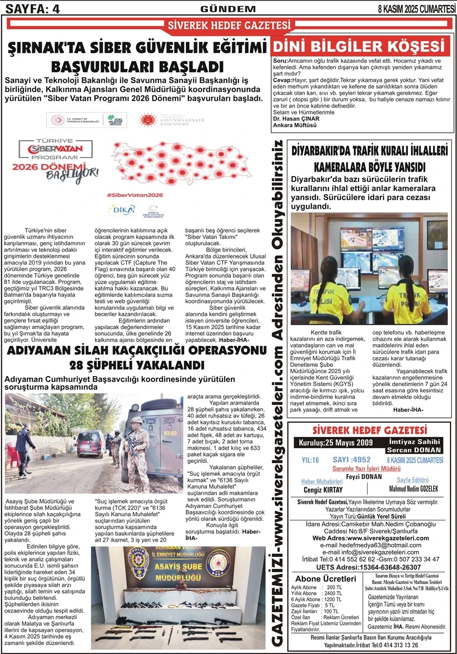 08.11.2025 Tarihli Gazetemiz