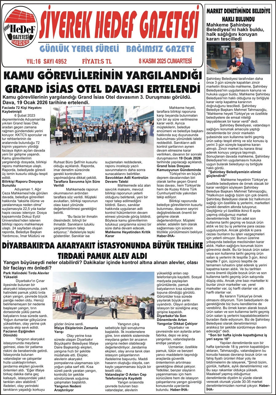 08.11.2025 Tarihli Gazetemiz