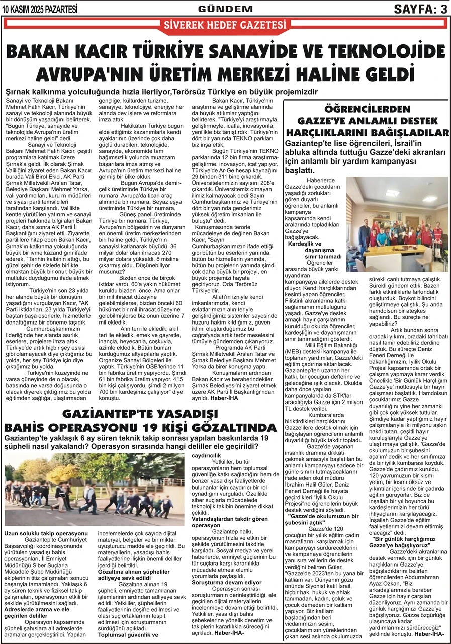 10.11.2025 Tarihli Gazetemiz