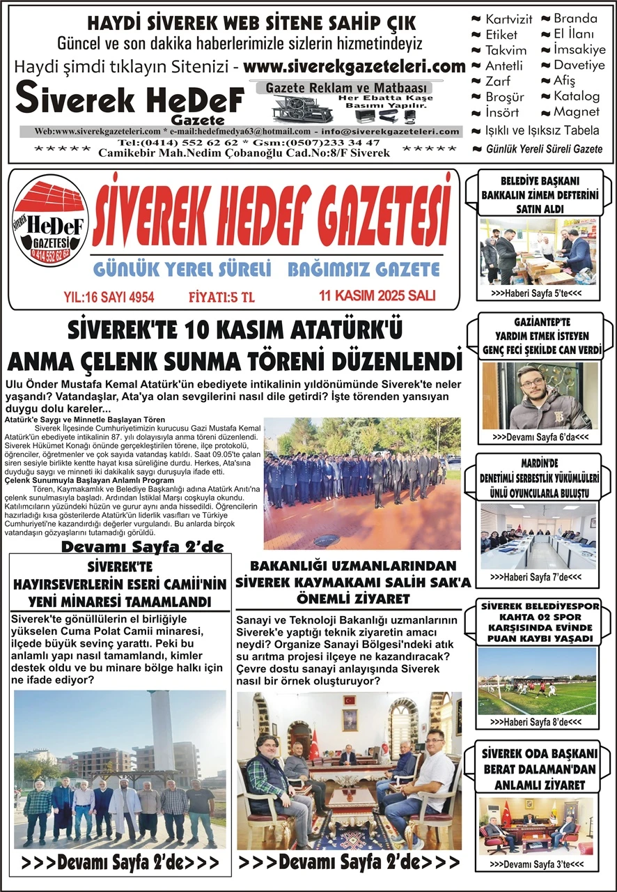 11.11.2025 Tarihli Gazetemiz