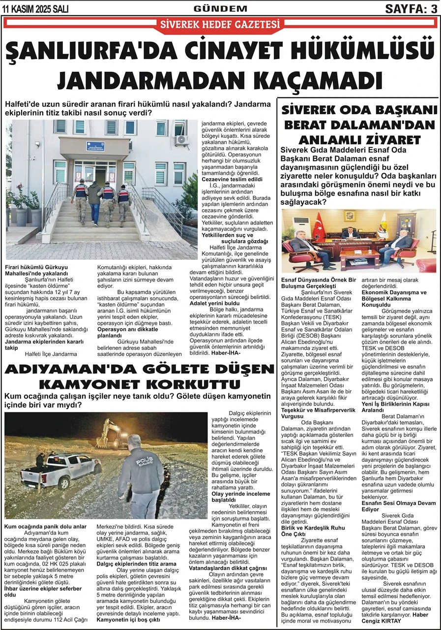 11.11.2025 Tarihli Gazetemiz