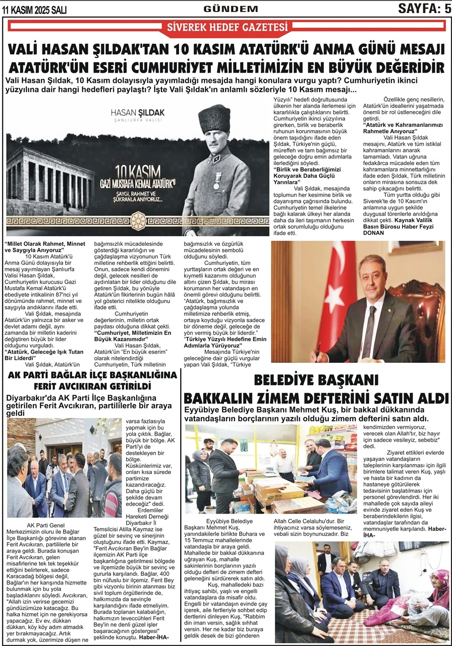 11.11.2025 Tarihli Gazetemiz