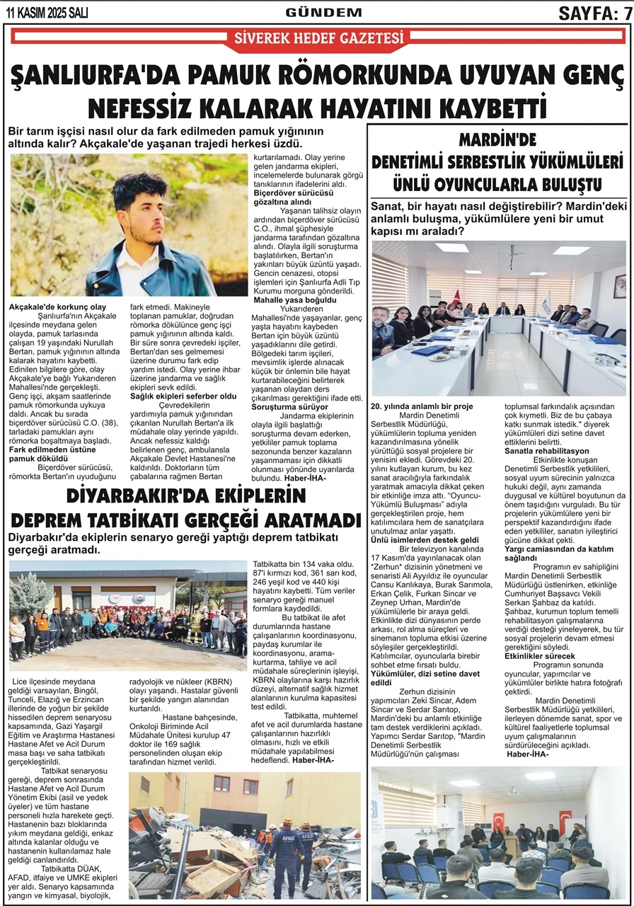 11.11.2025 Tarihli Gazetemiz