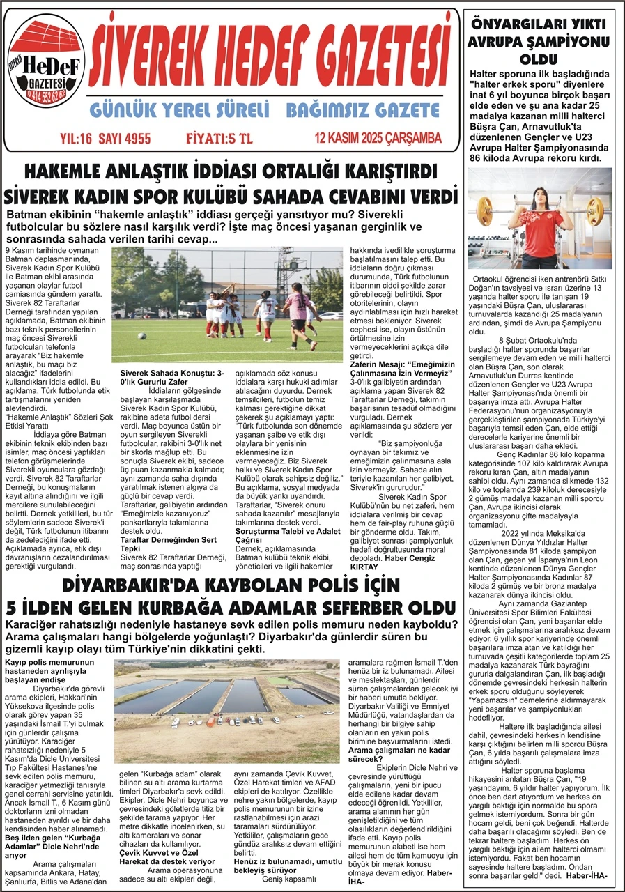 12.11.2025 Tarihli Gazetemiz