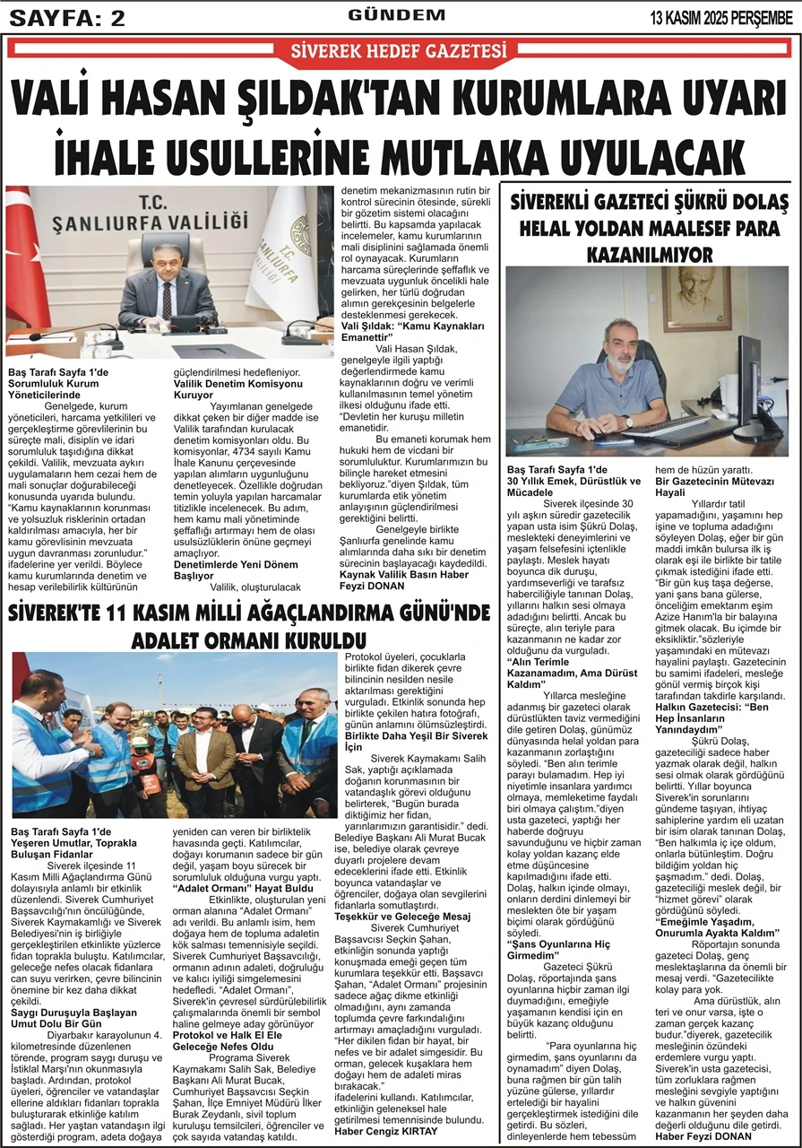 13.11.2025 Tarihli Gazetemiz