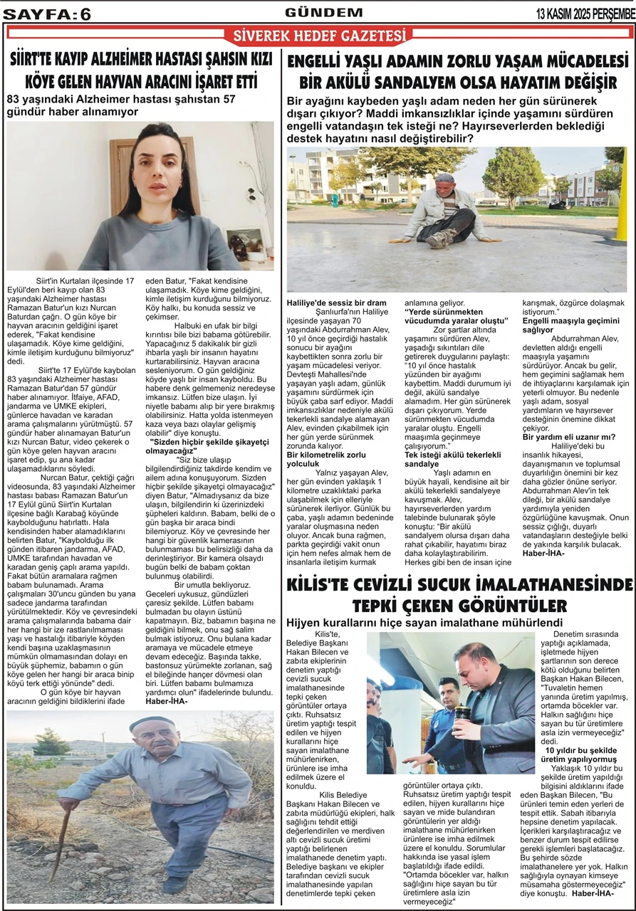 13.11.2025 Tarihli Gazetemiz