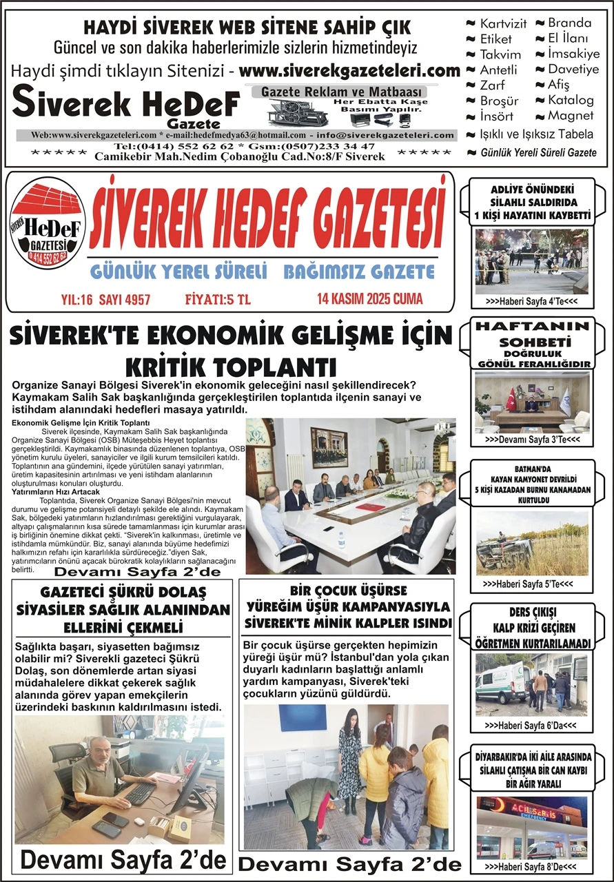 14.11.2025 Tarihli Gazetemiz