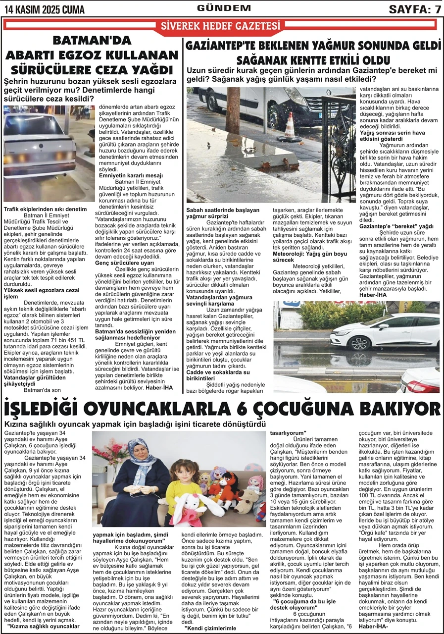 14.11.2025 Tarihli Gazetemiz