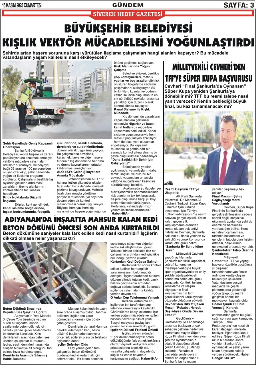 15.11.2025 Tarihli Gazetemiz