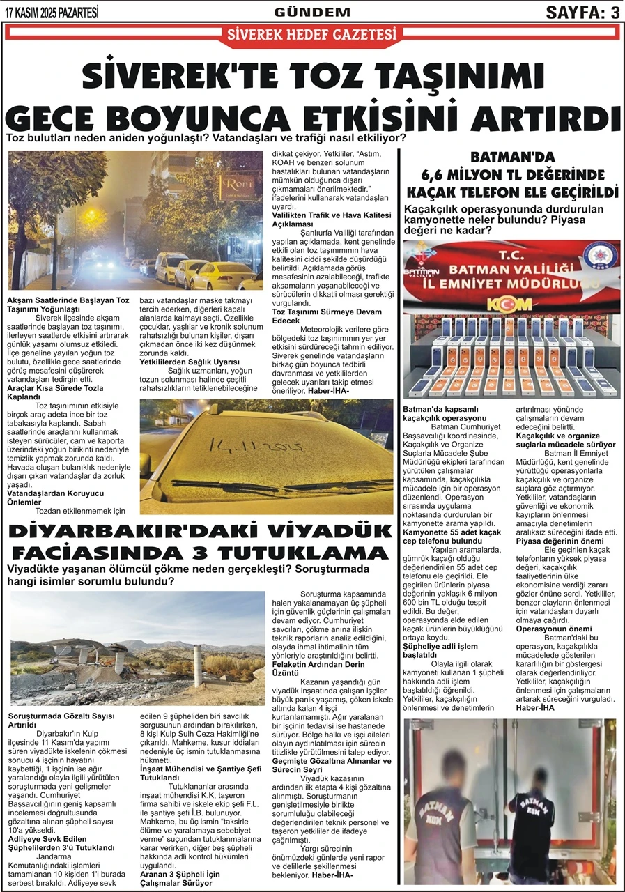 17.11.2025 Tarihli Gazetemiz
