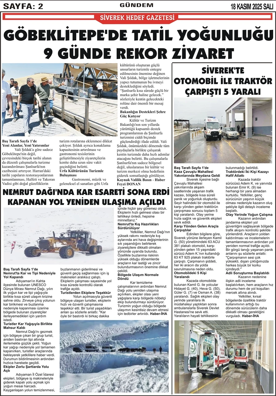 18.11.2025 Tarihli Gazetemiz