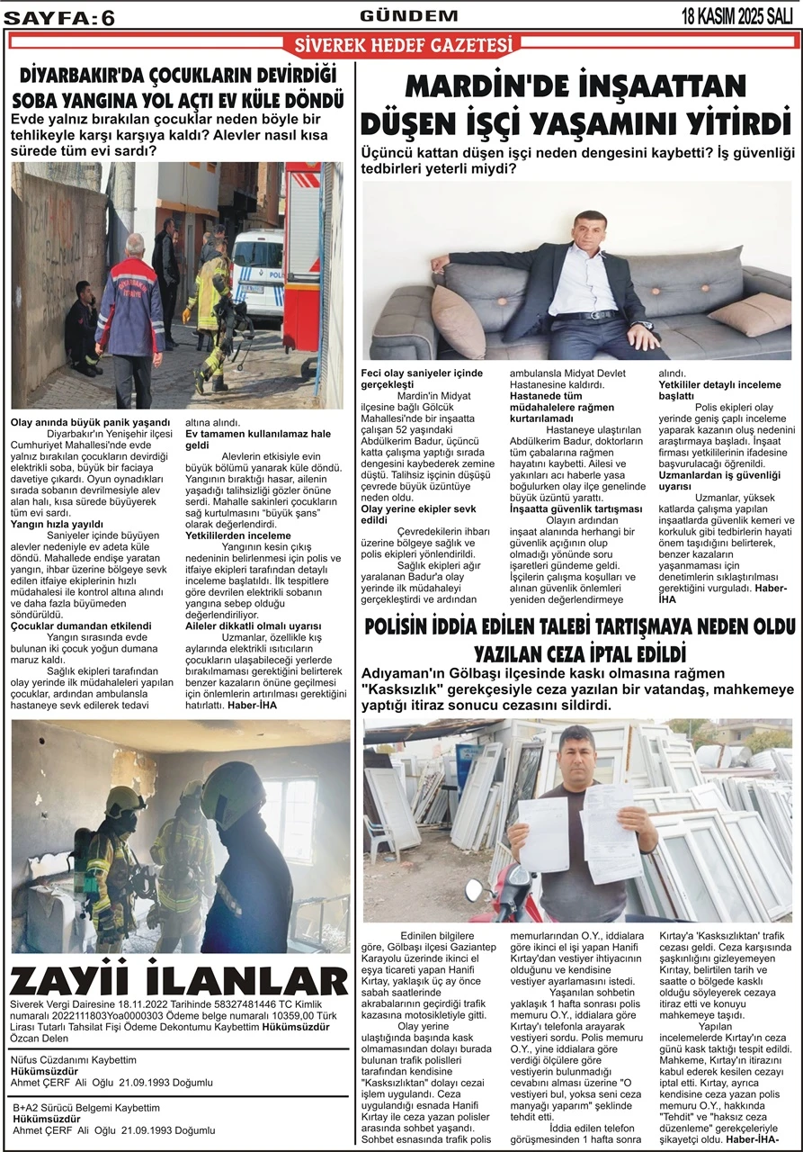 18.11.2025 Tarihli Gazetemiz