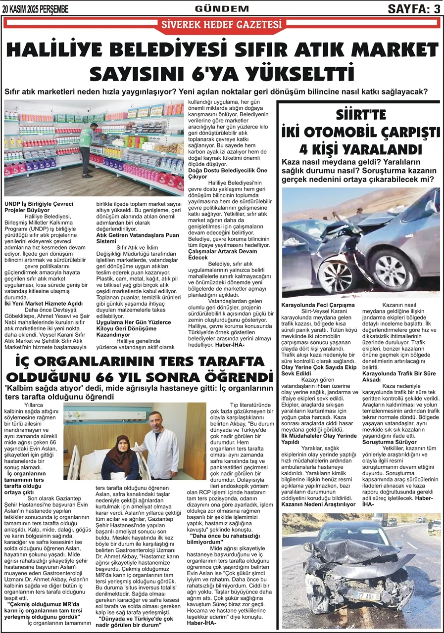 20.11.2025 Tarihli Gazetemiz