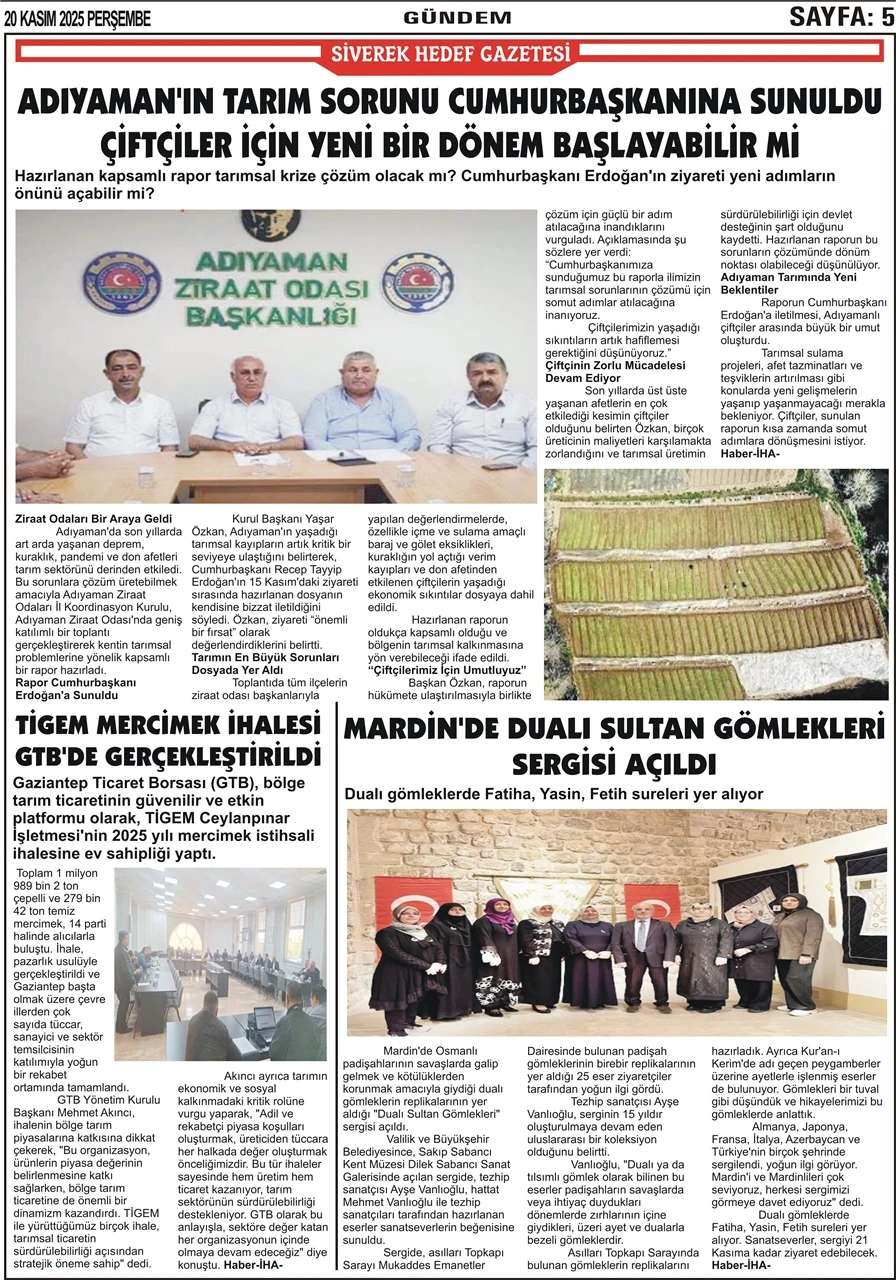 20.11.2025 Tarihli Gazetemiz