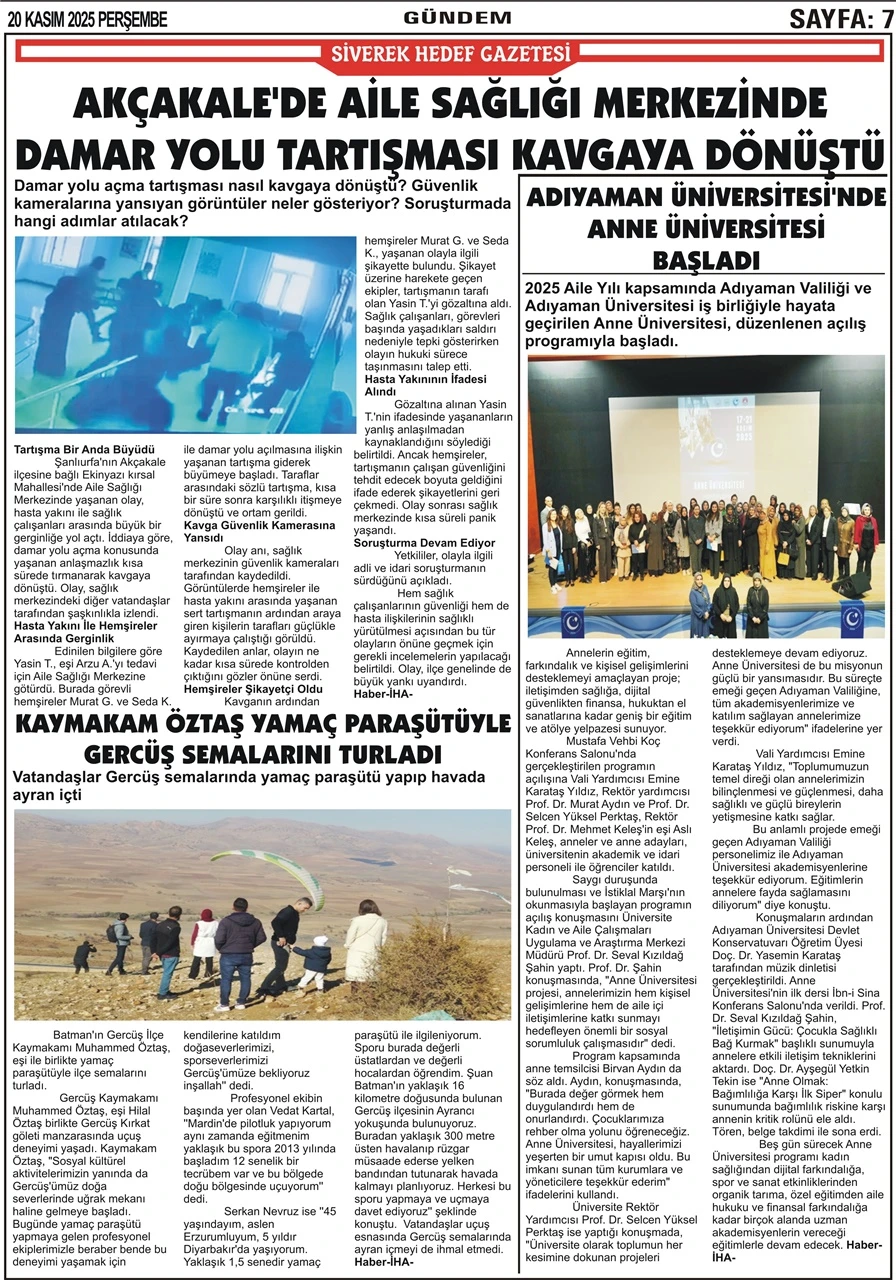 20.11.2025 Tarihli Gazetemiz