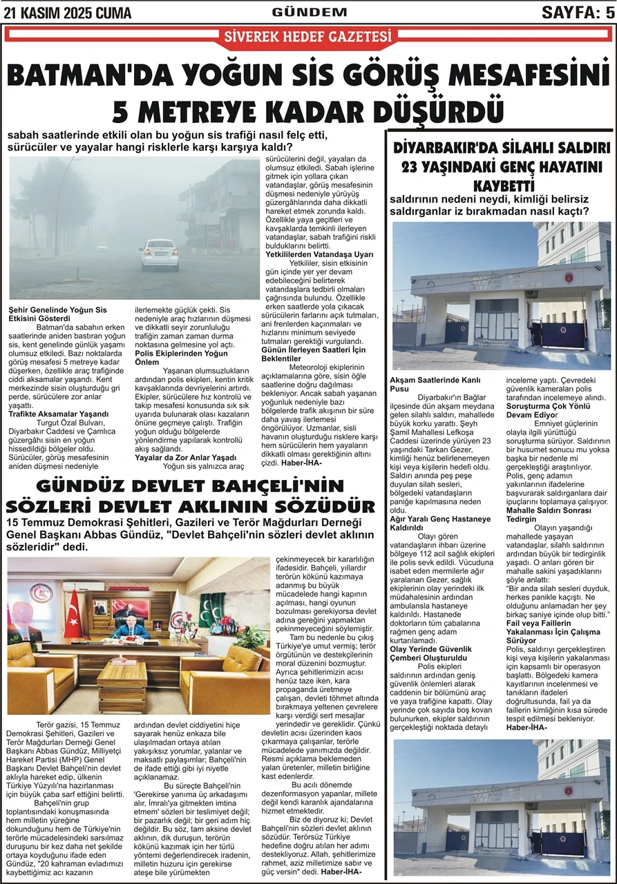 21.11.2025 Tarihli Gazetemiz