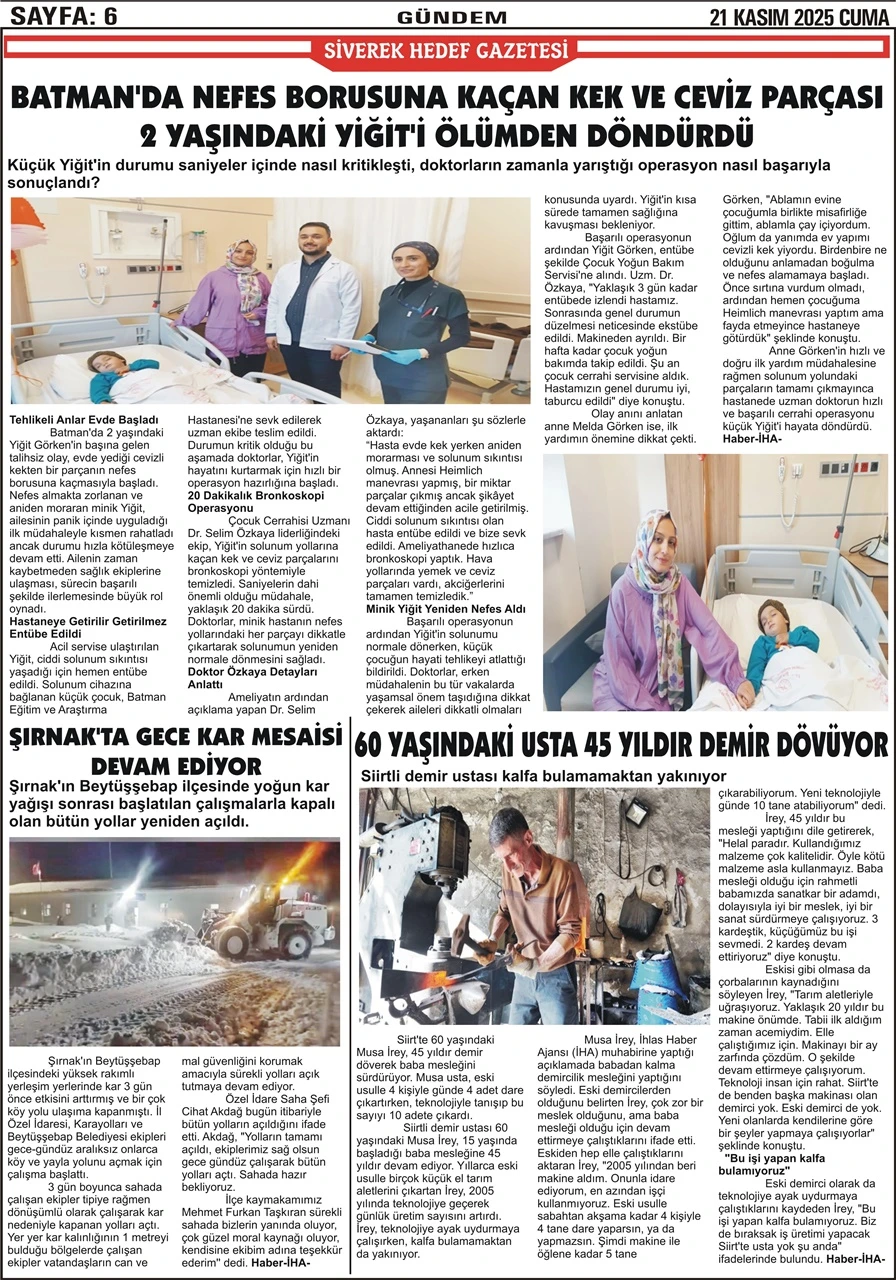 21.11.2025 Tarihli Gazetemiz
