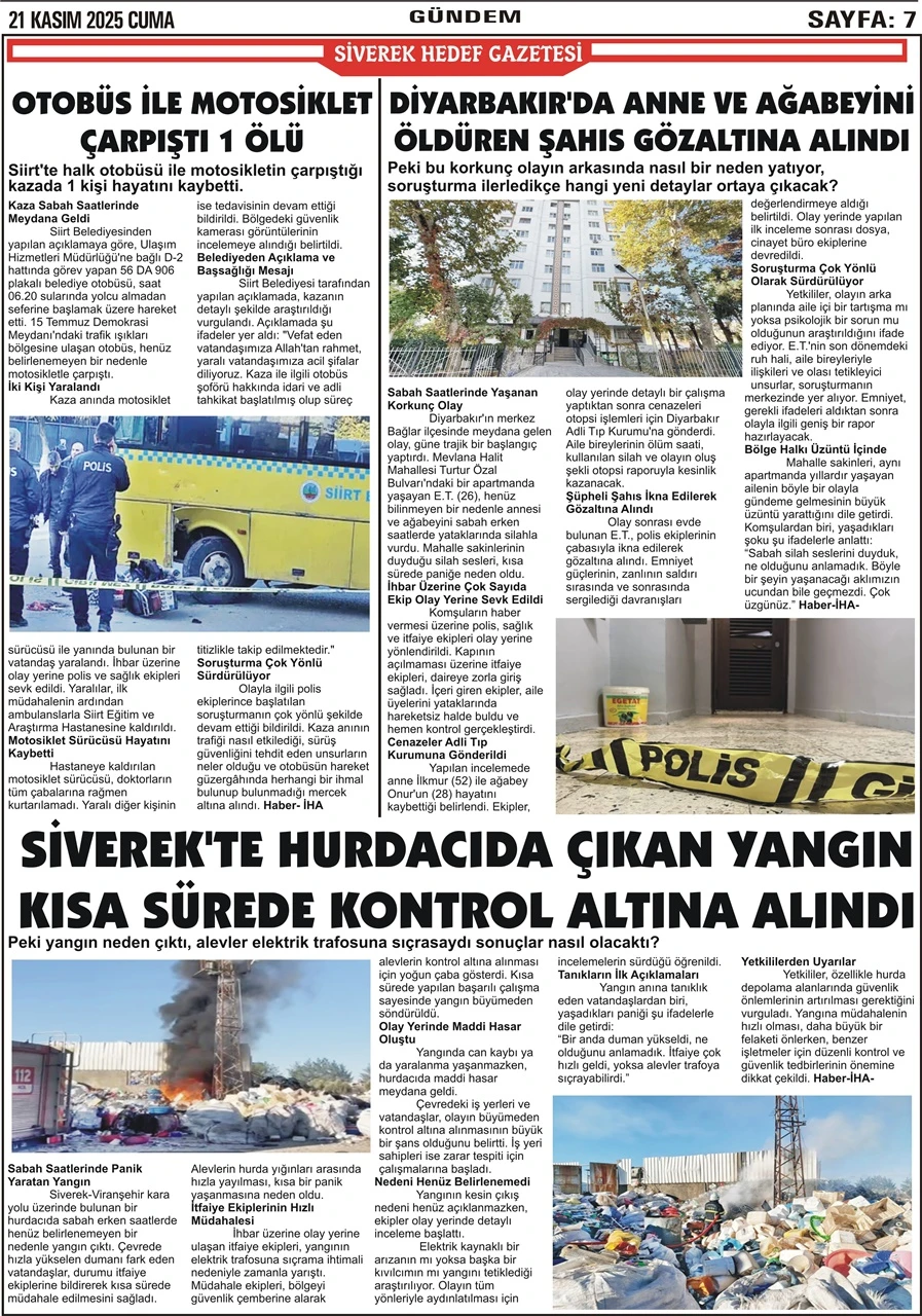 21.11.2025 Tarihli Gazetemiz