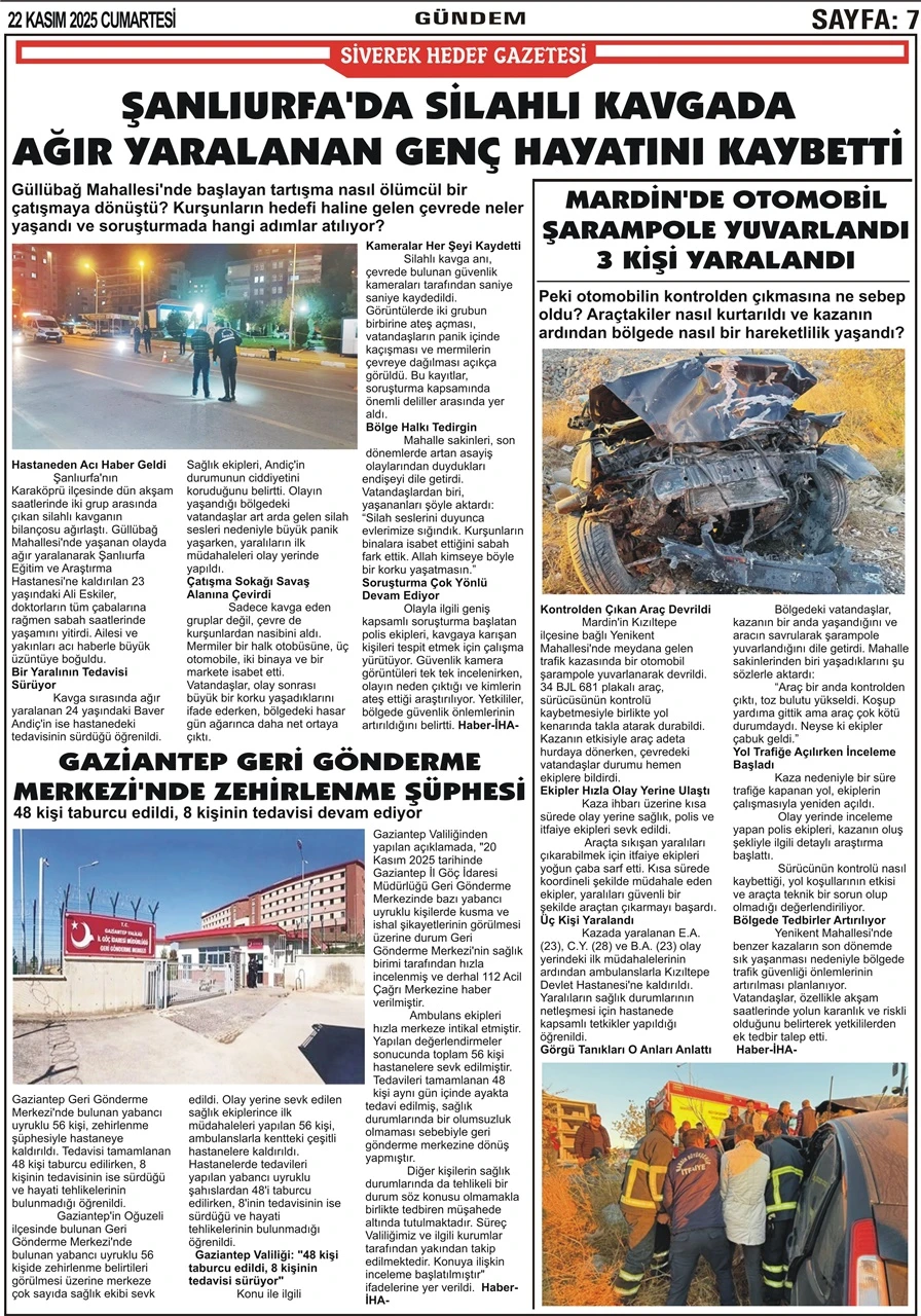 22.11.2025 Tarihli Gazetemiz
