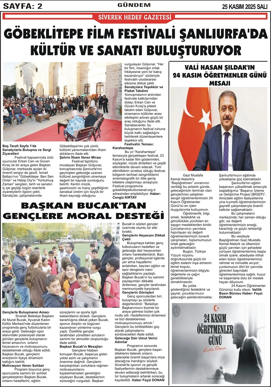 25.11.2025 Tarihli Gazetemiz