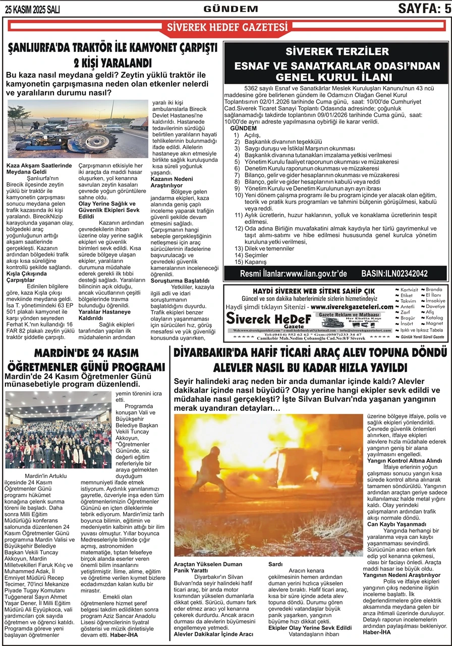 25.11.2025 Tarihli Gazetemiz