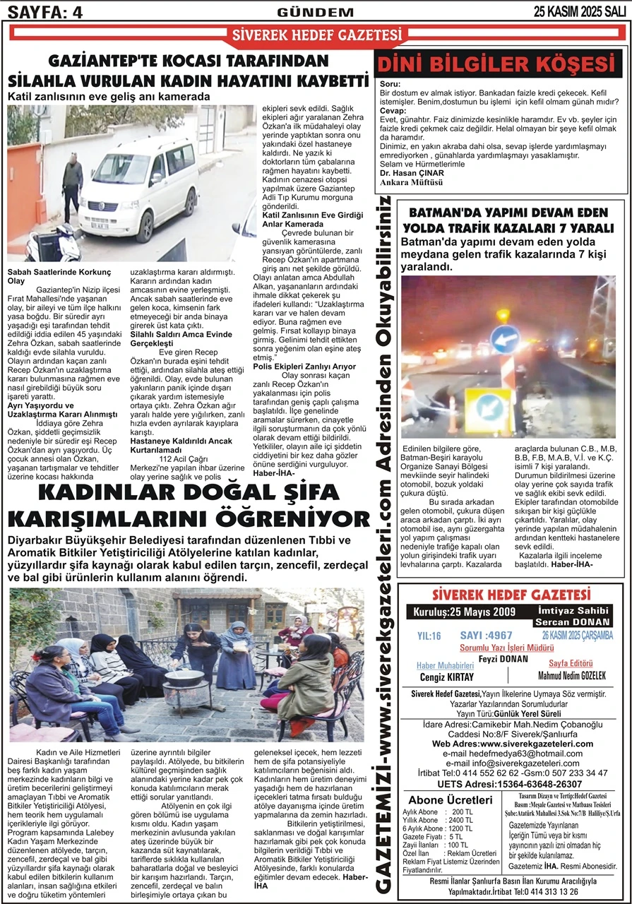 26.11.2025 Tarihli Gazetemi