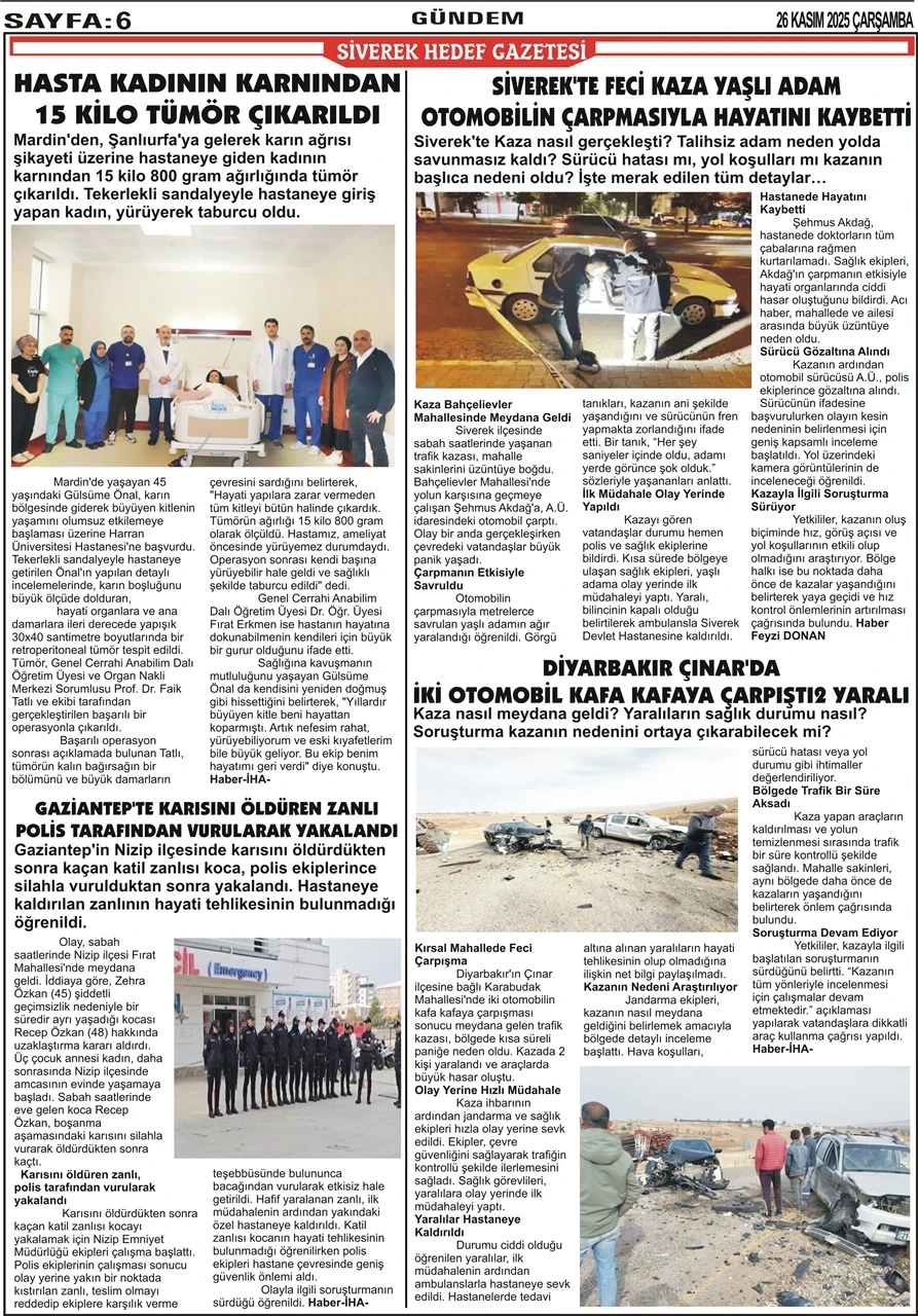 26.11.2025 Tarihli Gazetemi