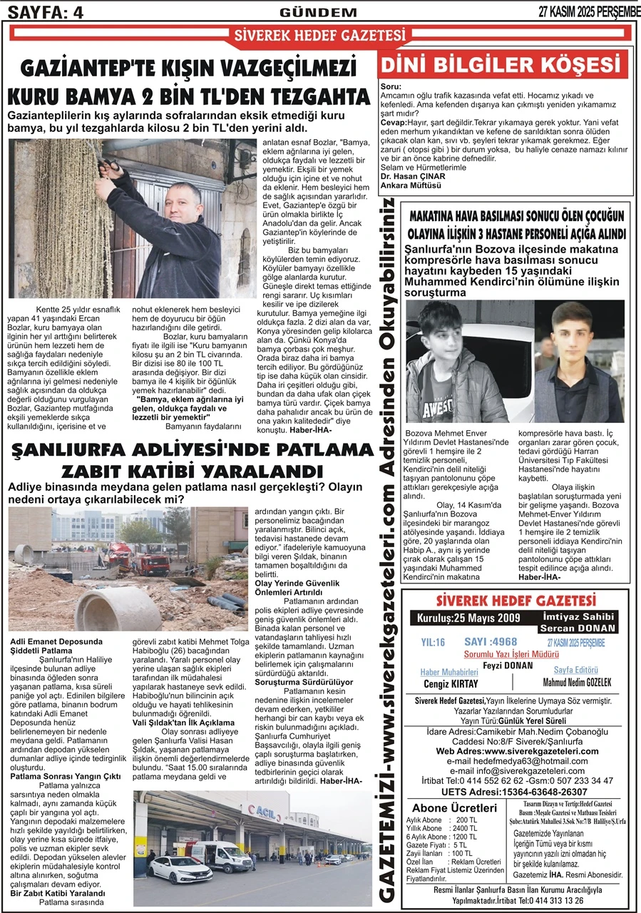 27.11.2025 Tarihli Gazetemiz