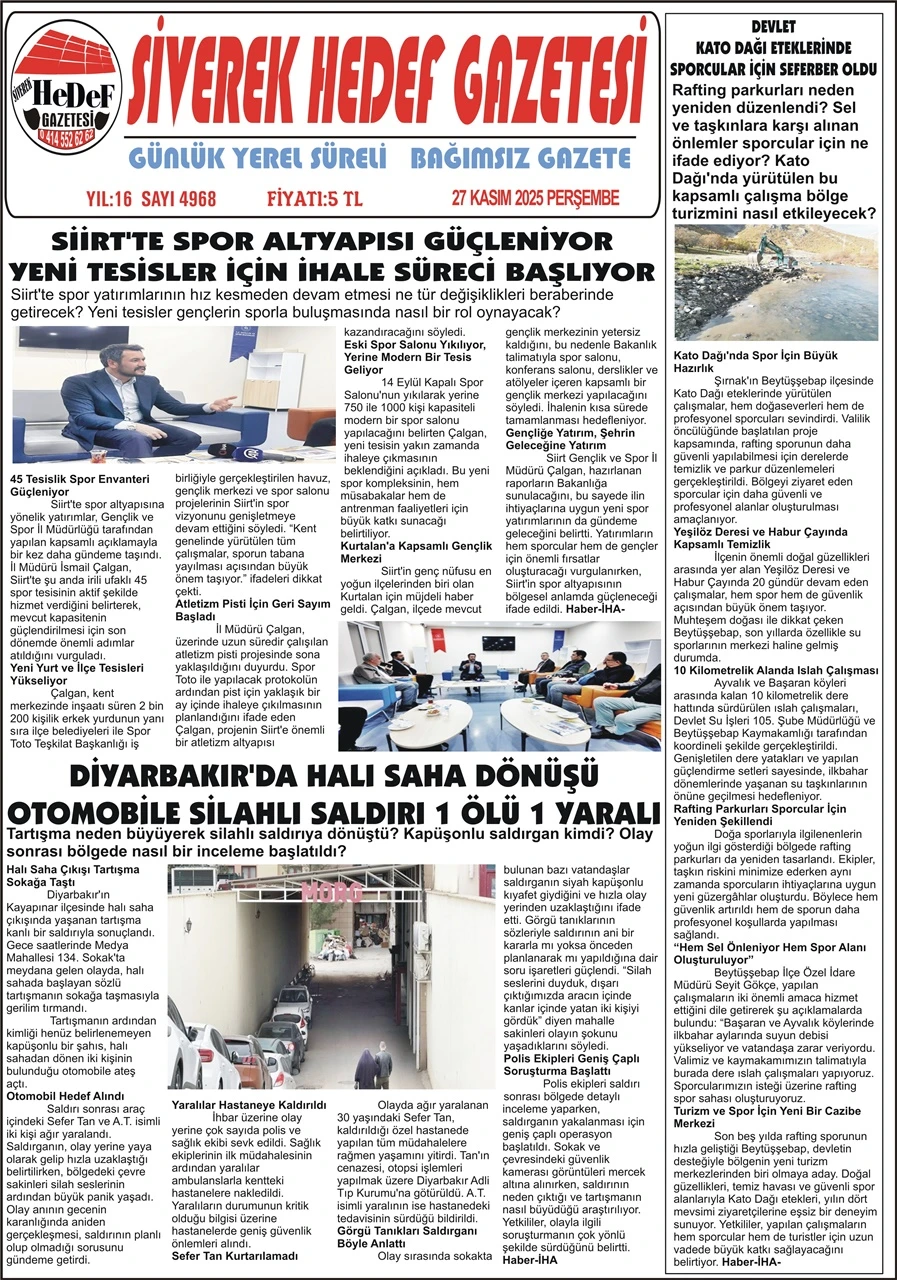 27.11.2025 Tarihli Gazetemiz