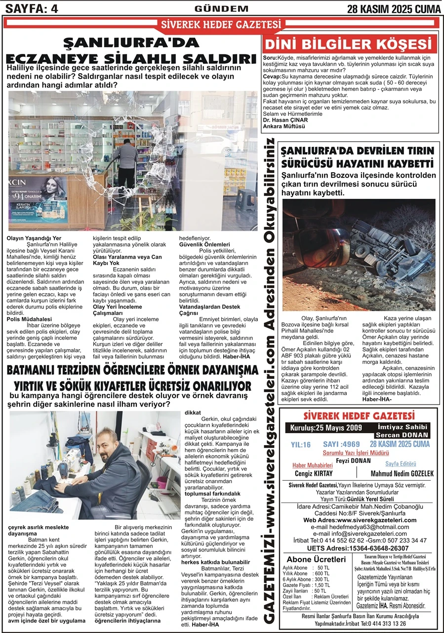 28.11.2025 Tarihli Gazetemiz