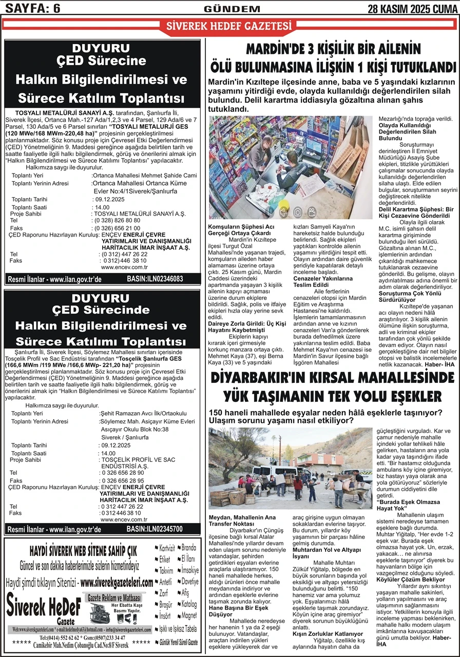 28.11.2025 Tarihli Gazetemiz