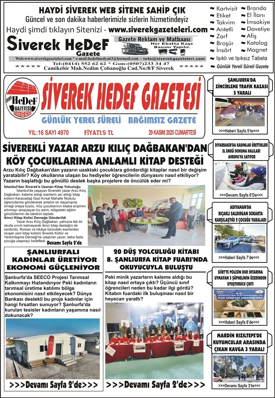 29.11.2025 Tarihli Gazetemiz