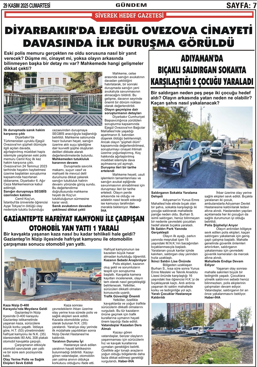 29.11.2025 Tarihli Gazetemiz