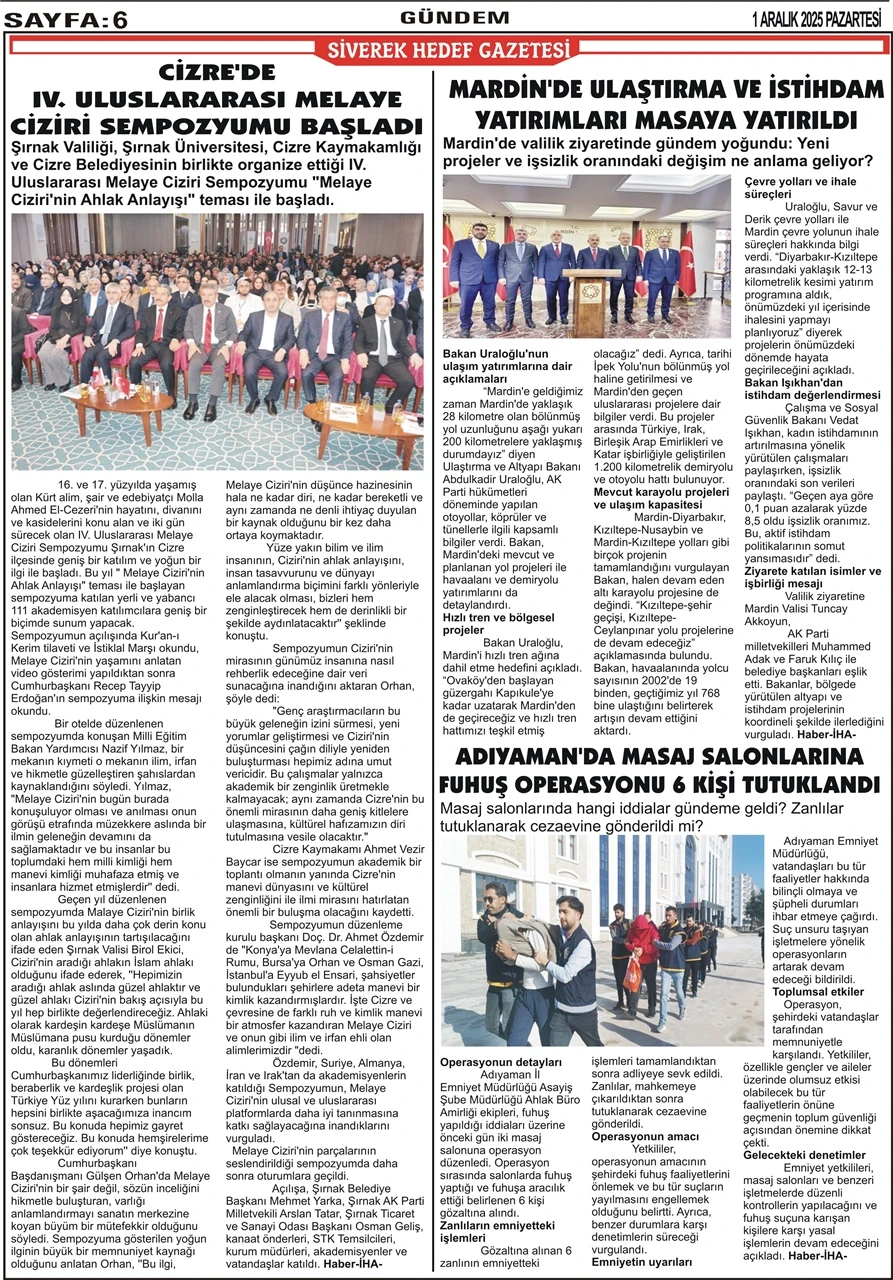 1.12.2025 Tarihli Gazetemiz