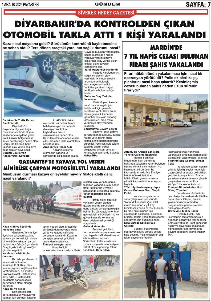 1.12.2025 Tarihli Gazetemiz