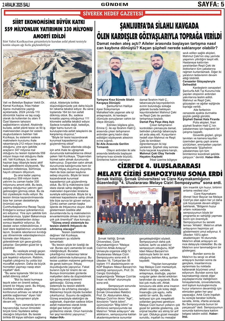 2.12.2025 Tarihli Gazetemiz
