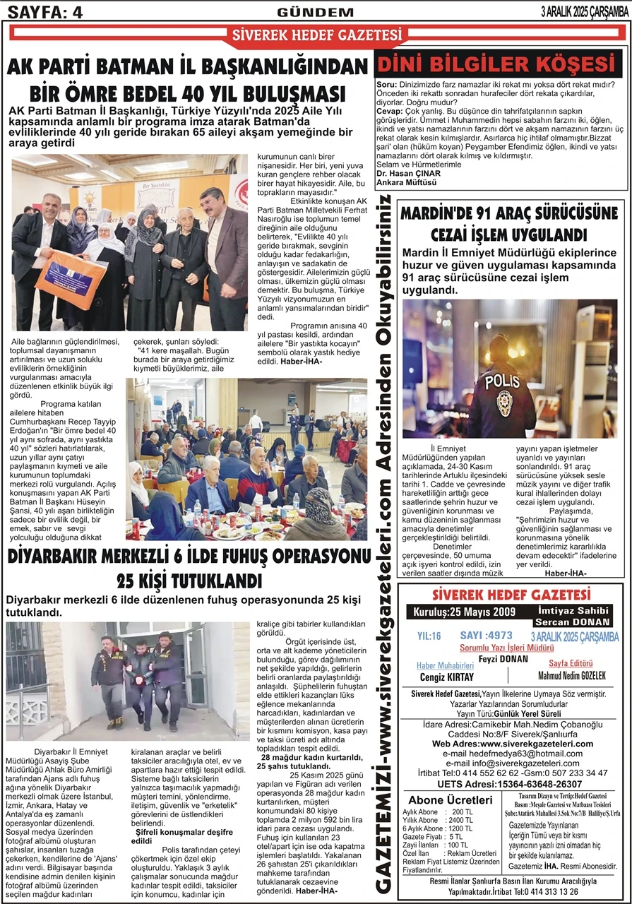 3.12.2025 Tarihli Gazetemiz