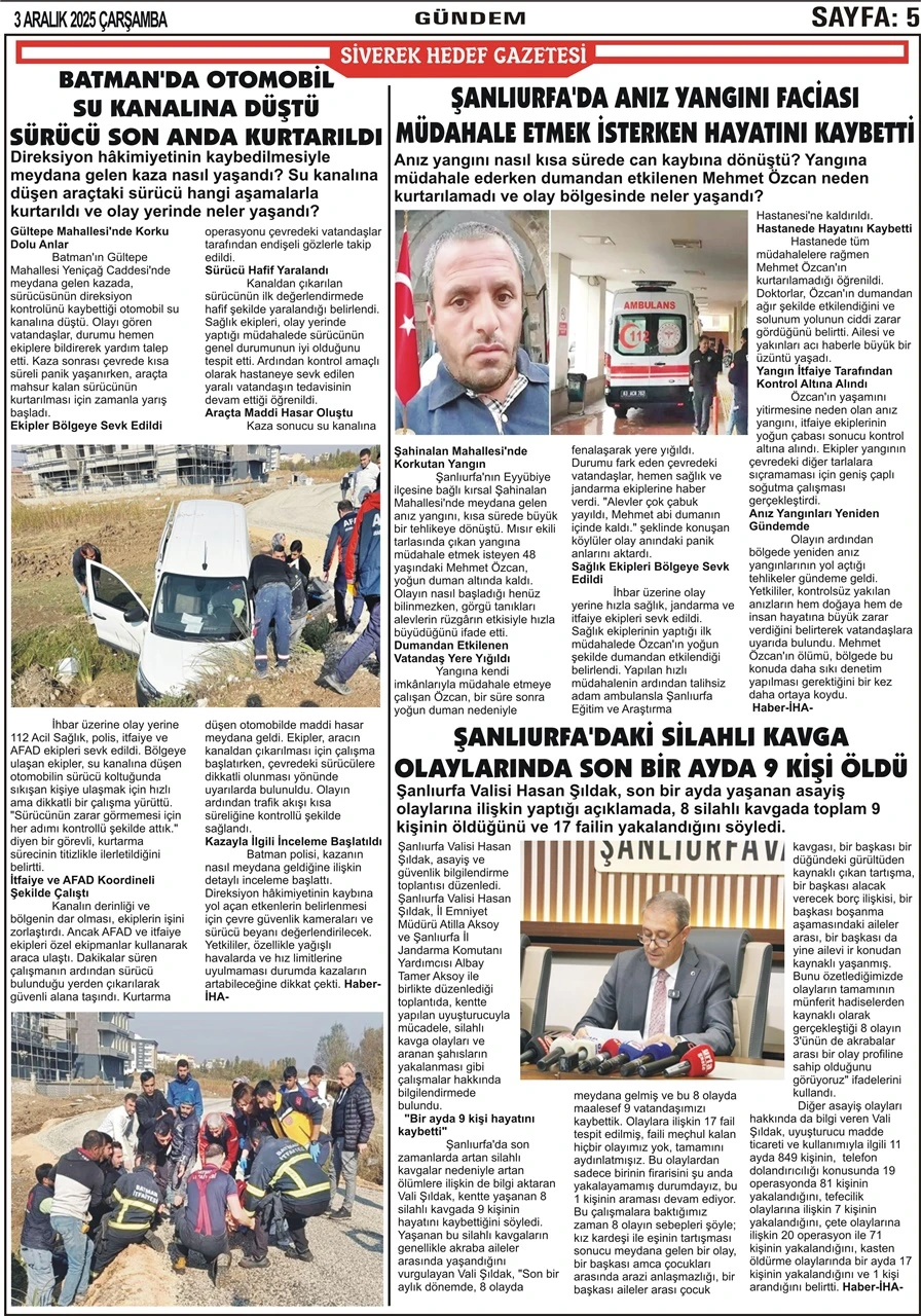 3.12.2025 Tarihli Gazetemiz