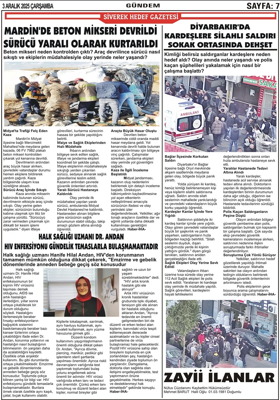3.12.2025 Tarihli Gazetemiz