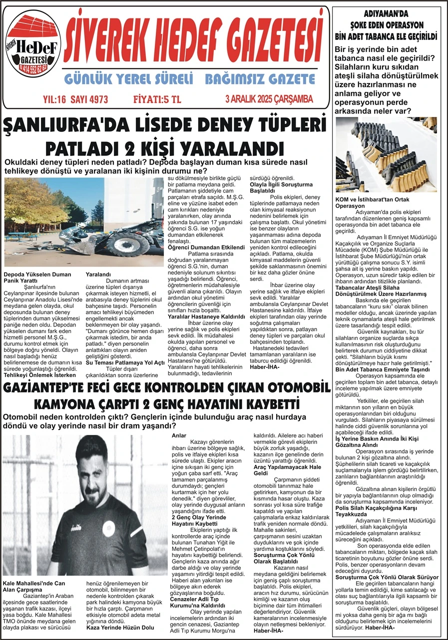 3.12.2025 Tarihli Gazetemiz