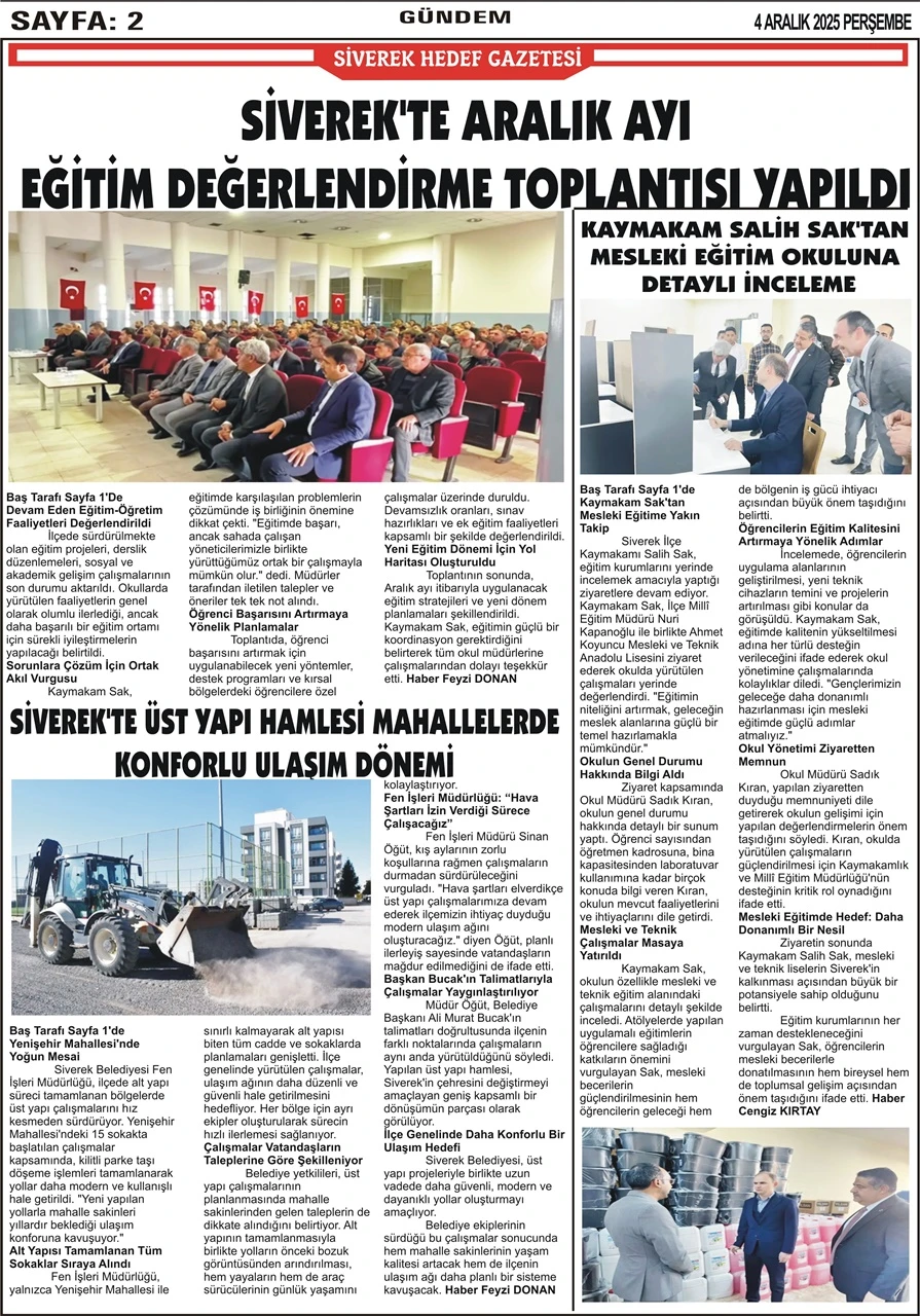 4.12.2025 Tarihli Gazetemiz