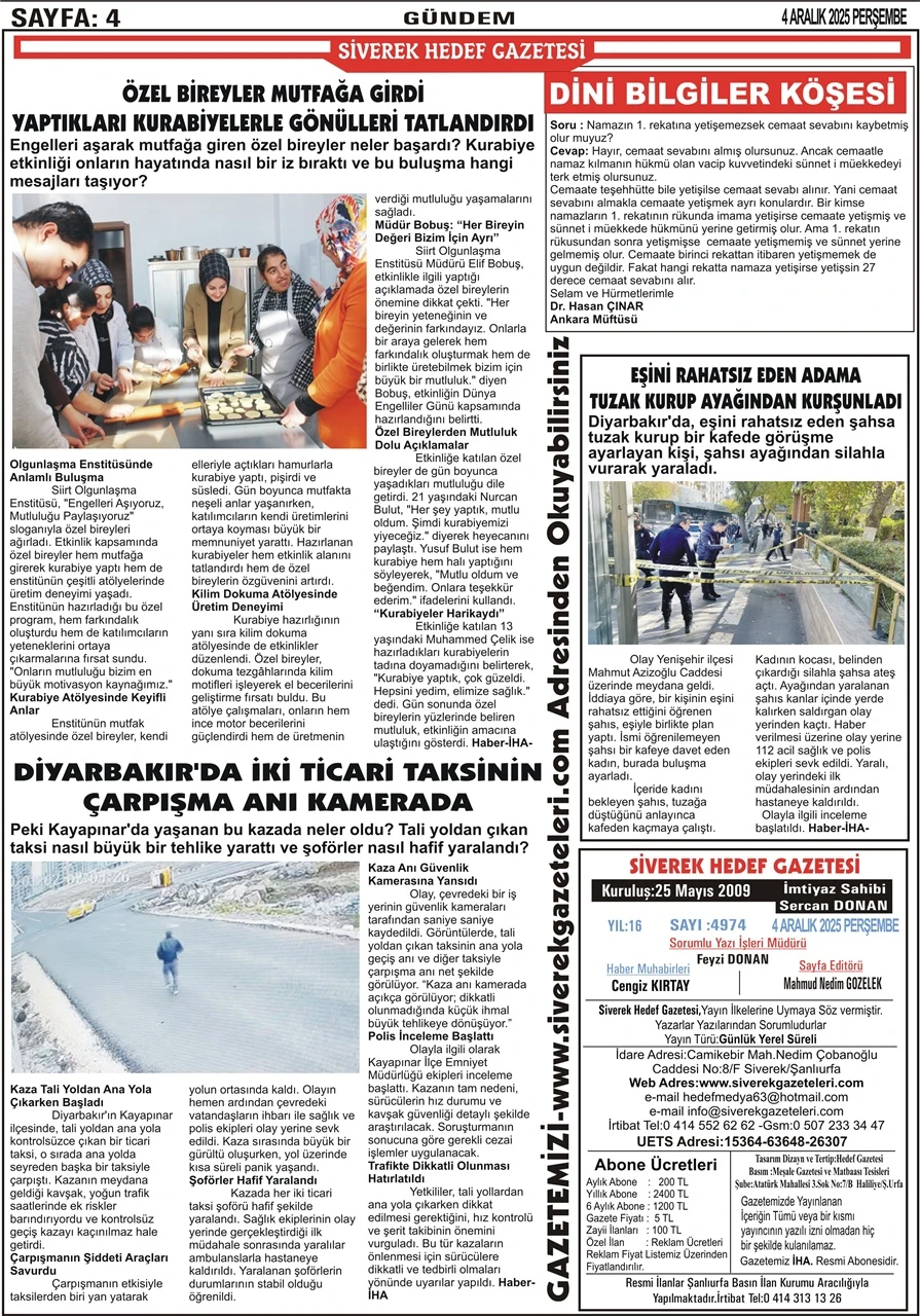 4.12.2025 Tarihli Gazetemiz