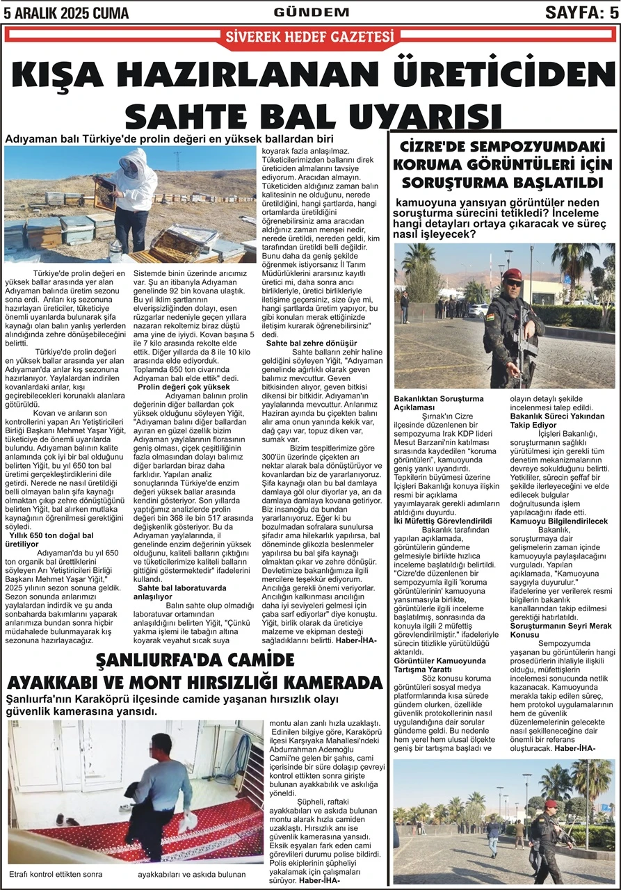 05.12.2025 Tarihli Gazetemiz