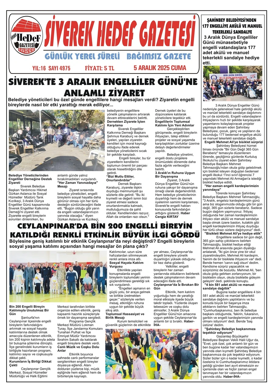 05.12.2025 Tarihli Gazetemiz
