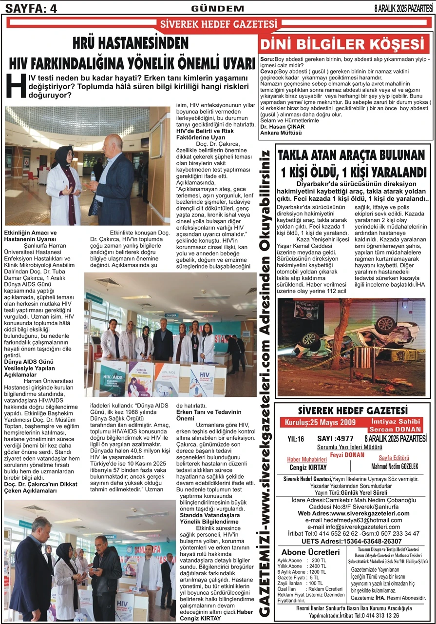 08.12.2025 Tarihli Gazetemiz