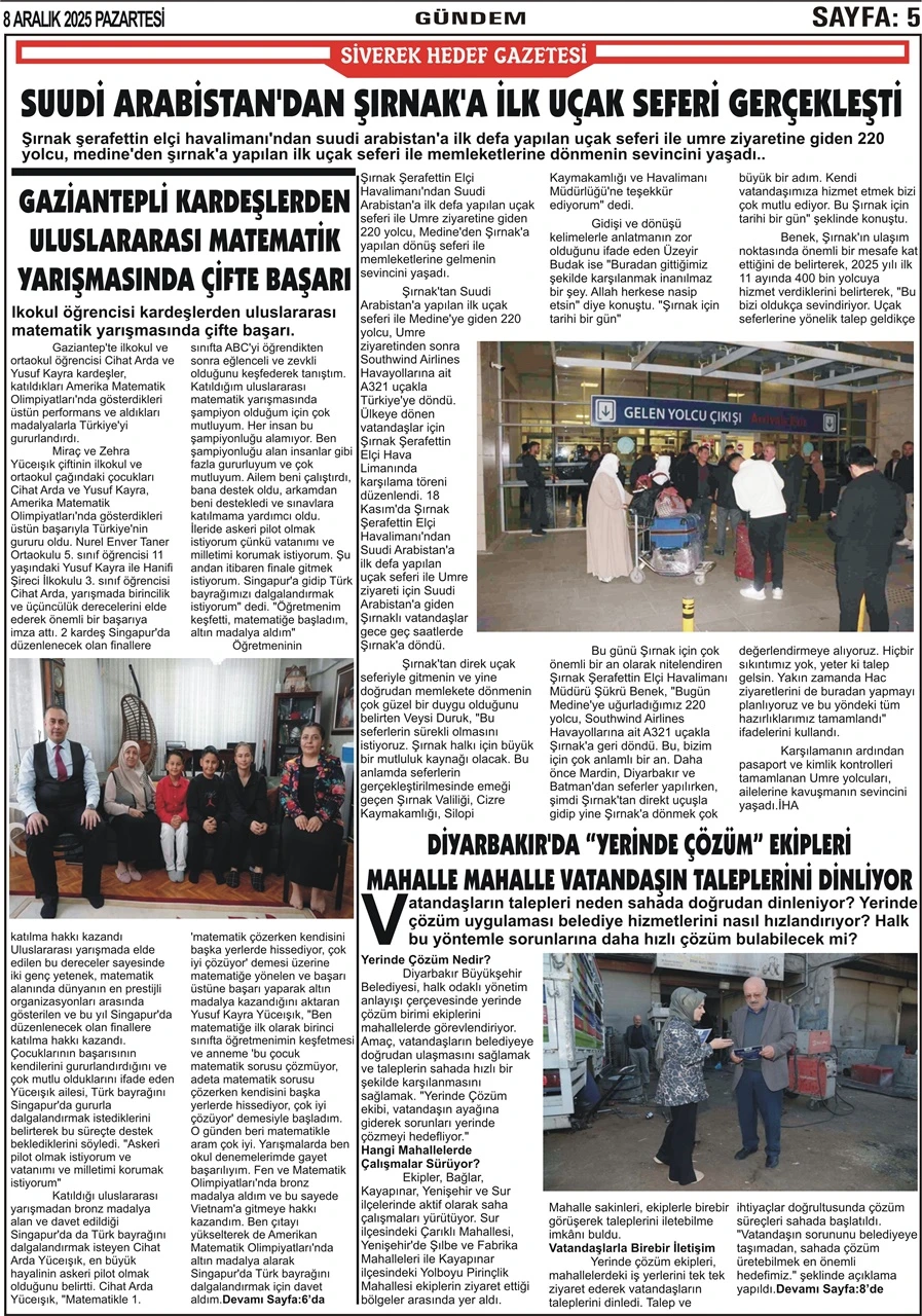 08.12.2025 Tarihli Gazetemiz