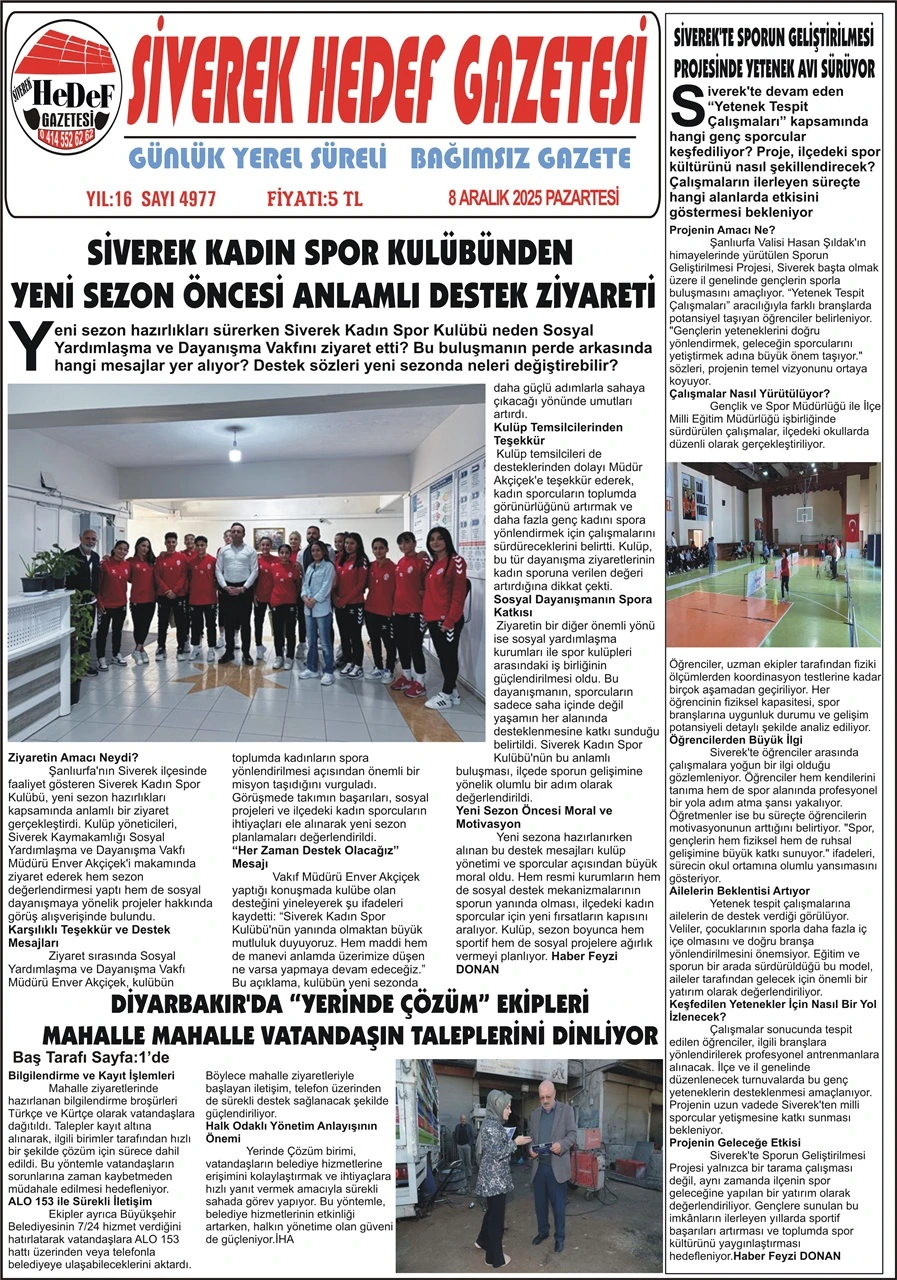 08.12.2025 Tarihli Gazetemiz