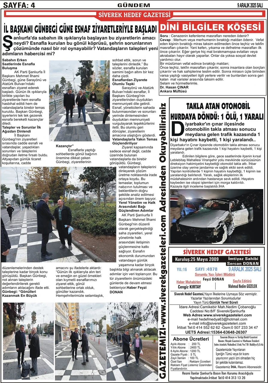 09.12.2025 Tarihli Gazetemiz