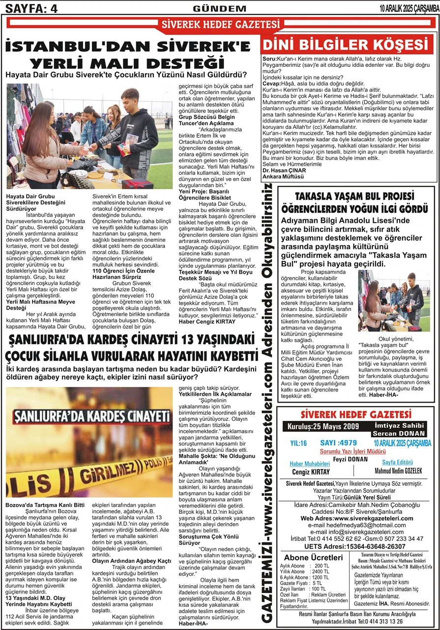 10.12.2025 Tarihli Gazetemiz
