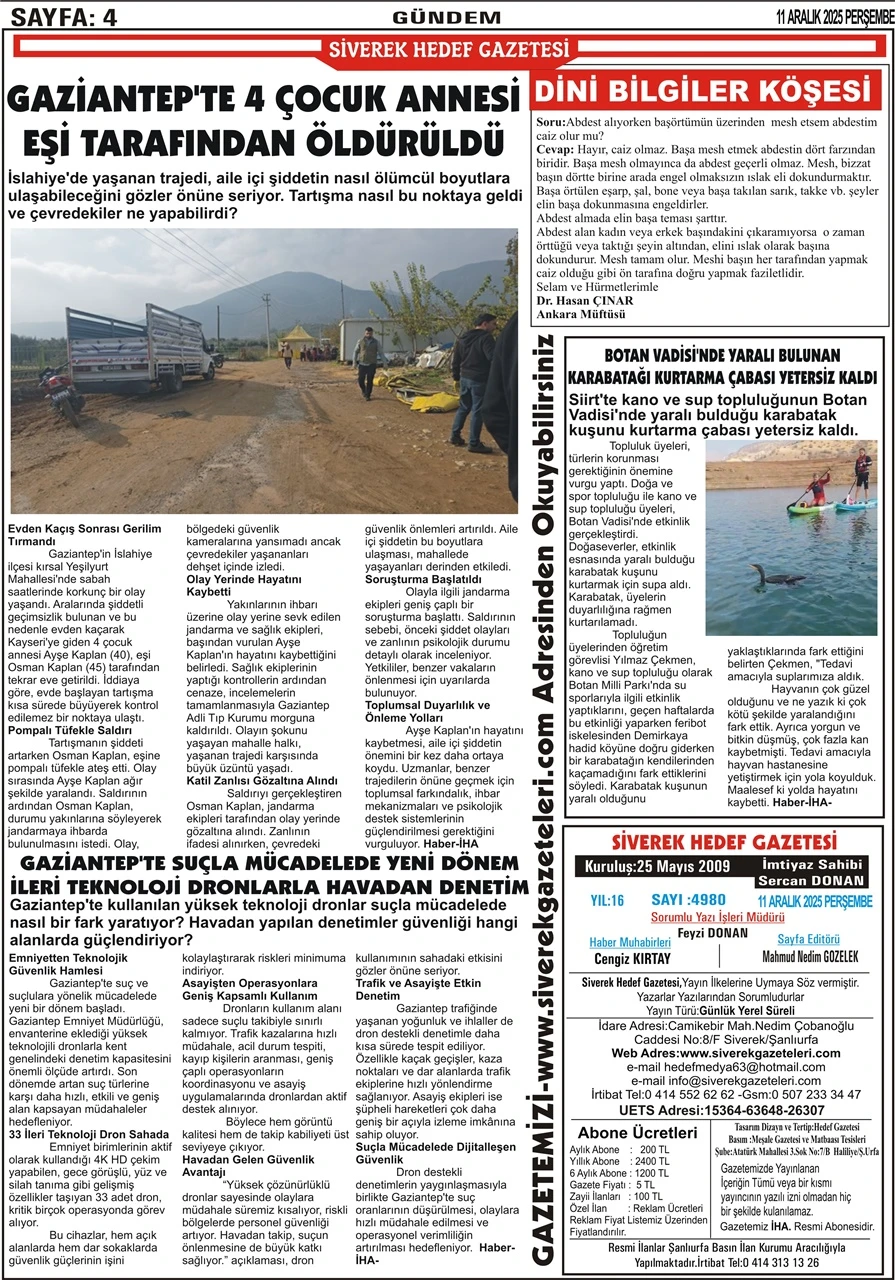 11.12.2025 Tarihli Gazetemiz